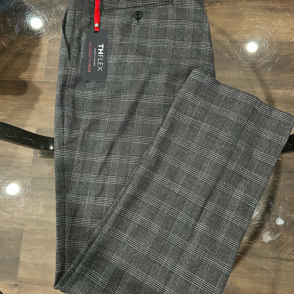 Tommy Hilfiger Charcoal Plaid Trousers